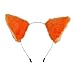 E-TING Cat Fox Fur Ears Headband Anime Party Costume Orange with Beige Inside