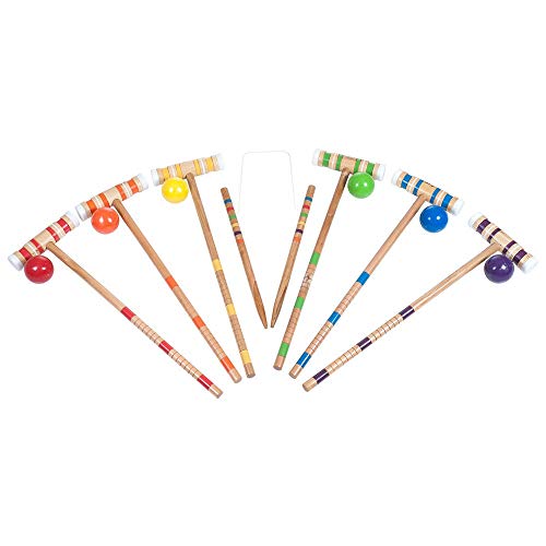 Croquet Set- Wooden Outdoor Deluxe Sports Set with Carrying Case- Fun Vintage Backyard Lawn Recreation Game, Kids or Adults by Hey! Play! (6 Players) (Renewed) - Thumbnail 5