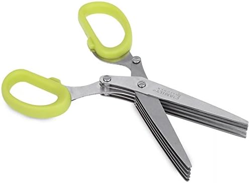 Orumile 5 Blades Stainless Kitchen Herb Scissors with Cleaning Brush Comb, Multipurpose Cutting Sbears-Clever Cutter / Chopper /Mincer / Shredder for Paper-Kitchen Gadget
