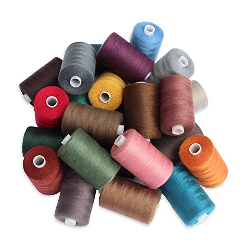 SEWING AID All Purpose Polyester Sewing Threads in 24 Assorted Colors, 1000 yds Each Spool, Hand and Sewing Machine - Thumbnail 3