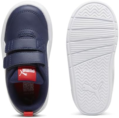 Unisex Kids COURTFLEX V3 V Inf Sneaker, PUMA Navy-PUMA White-PUMA Red, 27 EU