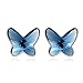 T400 Blue Purple Pink Crystal Butterfly Leverback Drop Earrings Birthday Gift for Women