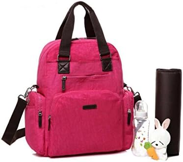 High Capacity Multi-function Diaper Bag Backpack with Changing Pad, Stroller Straps, Fashion Design with Anti-water Material, Hand Tote Diaper Bag for Mum and Dad, Great Shower Gift Idea(Pink)