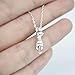 Wicary Cat Necklace S925 Sterling Silver Sweet Cat Pendant Collar Necklace Short Necklace