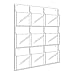 Safco Reveal Literature Rack, 9 Compartments Magazine Holder, Wall-Mounted Brochure Organizer, Acrylic, Clear