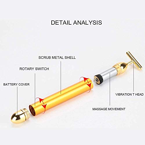 NBLJF Pulse Facial Massager Waterproof Pulse Beauty Bar T Shape Firming Facial Roller Massager Skin Care Roller Body Firming Massage Skin Care Tools