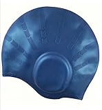 Wigoo Long Hair Swim Cap,Waterproof Silicone Swimming Cap for Adult Woman and Men,Keeps Hair Clean Ear Dry with Nose Clip and Ear Plugs (Blue)
