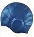 Wigoo Long Hair Swim Cap,Waterproof Silicone Swimming Cap for Adult Woman and Men,Keeps Hair Clean Ear Dry with Nose Clip and Ear Plugs (Blue)