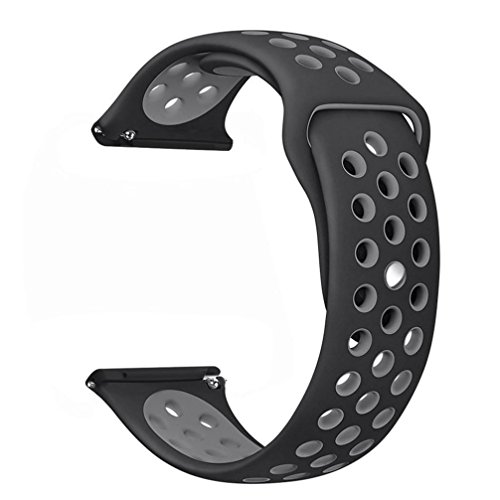 Lisin Replacement Silicone Band With Ventilation Holes Soft Silicone Sport Strap For Fitbit Versa (Gray)