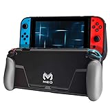 Meo Protective Case for Nintendo Switch [Stores 2 Games] Change the Grip Color [Gray / blue / red] Soft Cover Gamepad Case with Shock Absorption