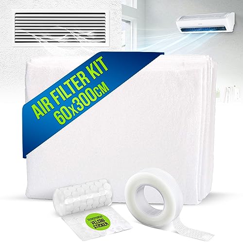 NEOBLOOM AC Filter Electrostatic Air Filter Sheet for Healthy Anti Allergy Anti Dust Airflow for Split AC & Central Air Conditioner Vent Air Filter for Clean Air Replacement 60X300CM + Adhesive Tape