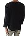 Men's Summer T-Shirt 100% Cotton Thai Hippie Shirt V-Neck Beach Yoga Top (X-Large, Black)