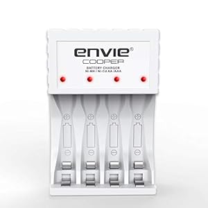 ENVIE® (ECR-20 MC) Cooper Rechargeable Battery Charger for AA & AAA Ni-mh Batteries with LED Indicator