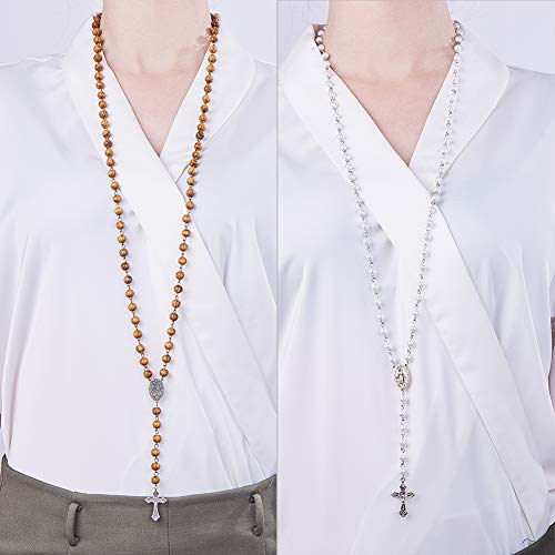 Sunnyclue Diy 2 Sets Rosary Making Kit Rosary Necklace Kit 2 Strands Wooden Gemstone Jade Beaded Chains Oval Link Cross Jump Rings Lobster Claw Clasps Instruction Pricepulse