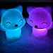 Dirance 7 Color Change Lovely Fox LED Night Light Bedside Lamp for Kids Bedroom Decor (White )