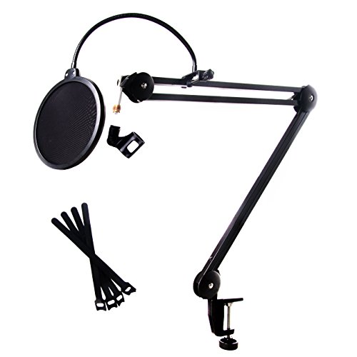 OnePlus Upgraded Mic Arm Stand, Durable Mic Suspension Boom Scissor Arm with 6 Inch Pop Filter, for Blue Yeti Blue Snowball and More Microphones in Radio, Broadcast, Studio and Home Use