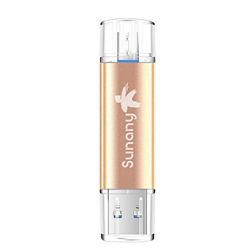 Sunany Metal USB Flash Drive USB 3.0 OTG Pen drive with Dual USB Connectors For Otg-functional Android Phone/PC(16GB Gold)