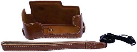 GHYC PU Leather Camera Bottom Grip Case Half Cover For Fujifilm X-E3 Camera Bottom Open Coffee