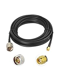 Bingfu WiFi Antenna Extension Cable RP-SMA Male to N Male Low Loss KSR-195 Cable 10m 33 feet for Wireless Mini PCI Express PCIE Network Card USB WiFi Adapter WiFi Router Booster IP Camera