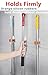 Broom Holder Wall Mount No Drill Damage To Wall Super Self Adhensive Broom and Mop Holder Stainless Steel Spring Clip Silicone Protector Broom Grippers Hold Up To 10 Pounds, 4 Pack
