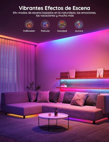 Govee 2×15M WiFi LED Strips, RGBIC LED Lights with Control by Alexa, Google Assistant and App, Smart Segmented Control, DIY, Music Sync for Bedroom, Living Room, Party
