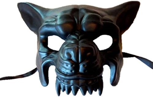 Black Wolf Half Mask Adult Mens Animal Angry Dog Venetian Costume Accessory