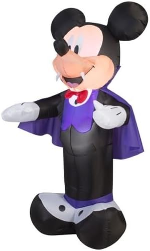 Disney Airblown Large 5' Mickey Mouse Vampire Lighted Inflatable Gemmy Halloween