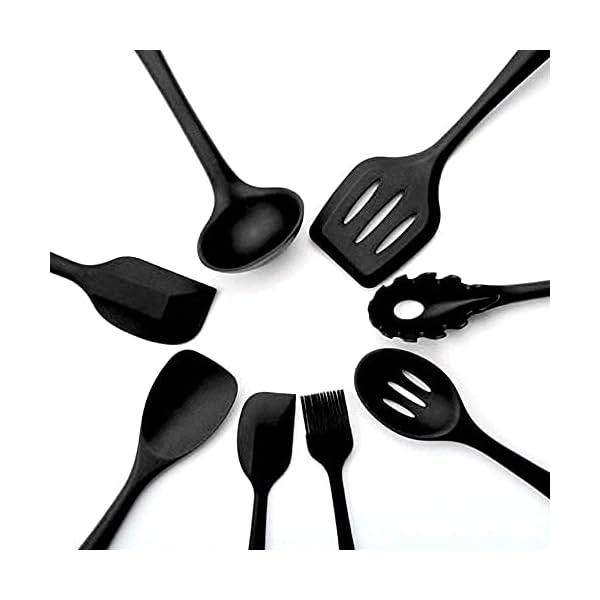 Silicone Cooking Kitchen Utensils Set with Holder, BPA Free Non Toxic Silicone Turner Tongs Spatula Spoon Kitchen…