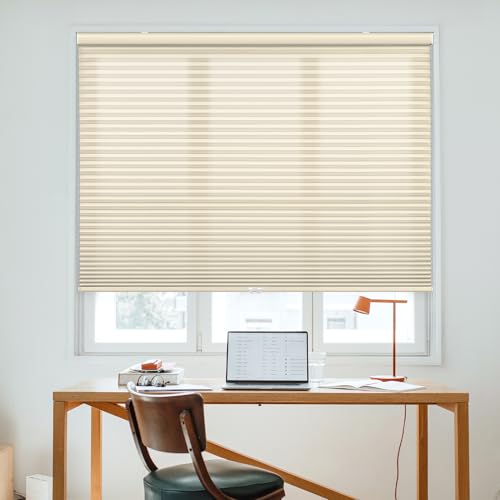 DEZ FURNISHINGS Cordless 1.5" Light Filtering Cellular Shade, 39" W x 60" H, Al…