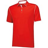 adidas Golf Men's Climacool Color Pop Polo Shirt, Bold Orange/White, Small