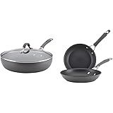 Circulon Radiance Deep Hard Anodized Nonstick Frying Pan - 12 Inch, Gray & Radiance Hard Anodized Nonstick Frying Pan Set/Fry