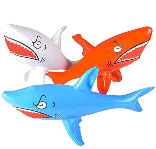 Rhode Island Novelty 24 Inch Shark Inflates, Set of 6 Assorted
