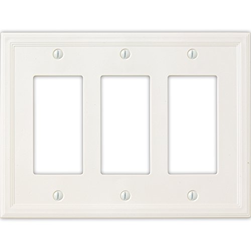 Questech Cornice Insulated Decorative Switch Plate/Wall Plate Cover - Made in the USA (Triple Decorator, White)