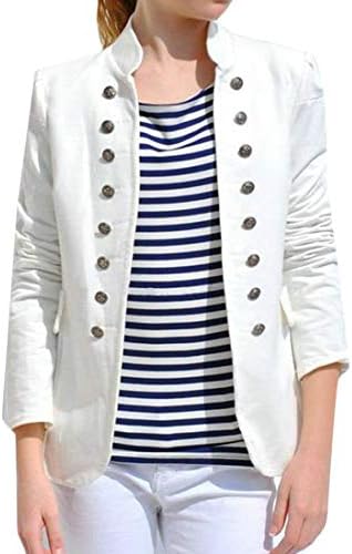 XiaoTianXinWomen XTX Womens Steampunk Stand Collar Double Breasted Slim Blazer Jacket Coat