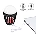ENKEEO 2-in-1 Camping Lantern Bug Zapper Tent Light - Portable IPX6 Waterproof Mosquito Killer LED Lantern with 2000mAh Rechargeable Battery, Retractable Hook, Removable Lampshade (Black)