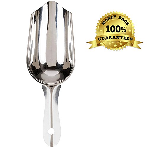 10 oz Bar Ice Scoop - Ice Cream, Dry Bin, Dog Food, Dry Goods, Candy Buffets, Spices, Stainless Steel. (1, ONE SCOOP) - Thumbnail 2