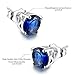 Casfine Silver Ear Stubs Birthstone Stud Earrings Round Cubic Zirconia September Birthstone Stud Earrings Gifts for Women