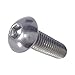 Fastenere Button Head Socket Cap Screws - M6-1.00 x 16MM (50-Pack) Stainless Steel 18-8, Full Thread, Plain Finish, Flat Point, ISO 7380 Metric Screw Set, Easy to Install w/Allen Hex Socket Drive