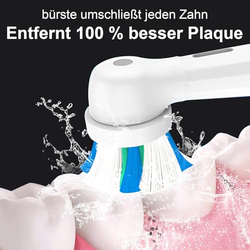 Pack of 10 Replacement Toothbrush Heads Compatible with Oral B IO 2 3 4 5 6 7 8 9 10 Series Electric Toothbrush, Brush Head Compatible with Oral B IO for Daily Oral Care (Black White)