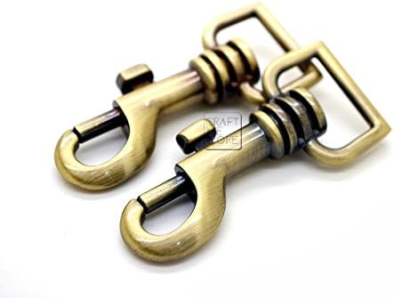 CRAFTMEmore 4PCS 5/8" Swivel Slide Bolt Snap Hook Keychains Purse Accessories Hardware (Antique Brass)