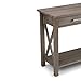 SIMPLIHOME Kitchener Console Table - 47 Inch Wide Solid Wood Sofa Table in Distressed Grey, Contemporary Storage Table for Entryway or Living Room with 2 Drawers, Bottom Shelf, and X-Design Sides
