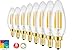 Hizashi 8 Pack 650 Lumen 5000K 6W Fully Dimmable LED Candle Light Bulbs, 90+ CRI 60W Equivalent E12 Deep Dimming B11 LED Filament Candelabra Bulbs Retro Shape, Title 20, UL Listed