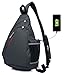 Magictodoor Sling Bag for Men Women Travel Packs Chest Backpack w/ Anti-theft RFID Blocking Pocket & USB Charging Port (Black)
