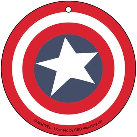 Retro CAPTAIN AMERICA Shield, Officially Licensed Marvel Comics Original Artwork, Air Freshener