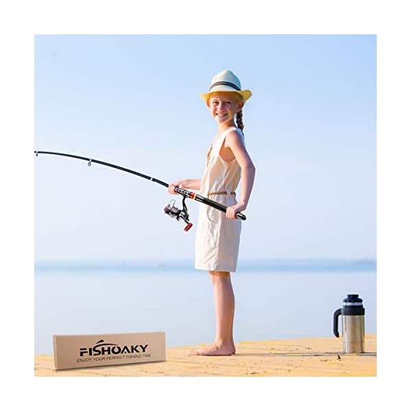 Angelrute Teleskoprute, Fishing Rod, FishOaky Carbon Fiber Angelruten Angeln Rute Pole fÃ¼r Salzwasser SÃ¼Ãwasse| Kinder & Erwachsene | Boat, Surf, See, Daiwa, Dam, Ozean, Meer, Junior – Bild 7