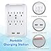 Maximm Multi-Outlet Wall Adapter (2-Pack) Surge Protector (300 Joules) 2-USB Ports 2.1A Wall Charger, Wall Mount Charging Center 6 AC Outlet Wall Mount Adapter, ETL Certified