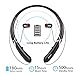 O Osten Design Bluetooth Headphones, Doltech Bluetooth 5.0 Neckband Headphones Noise Cancelling Headset with Carrying Bag Retractable Earbuds Stereo Earphones with Mic (Black)