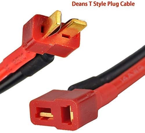 YUNIQUE GREEN-CLEAN-POWER - Deans T to Tamiya Adapter Cable for RC Vehicles and Lipo Batteries, Transparent Red Black - Image 4