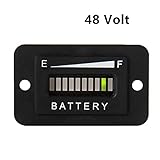 AIMILAR LED Battery Indicator Meter - Battery Charge Discharge Tester Gauge for Lead-Acid Battery Motorcycle Golf Cart Car Jet Ski (48V)