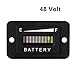 AIMILAR LED Battery Indicator Meter - Battery Charge Discharge Tester Gauge for Lead-Acid Battery Motorcycle Golf Cart Car Jet Ski (48V)